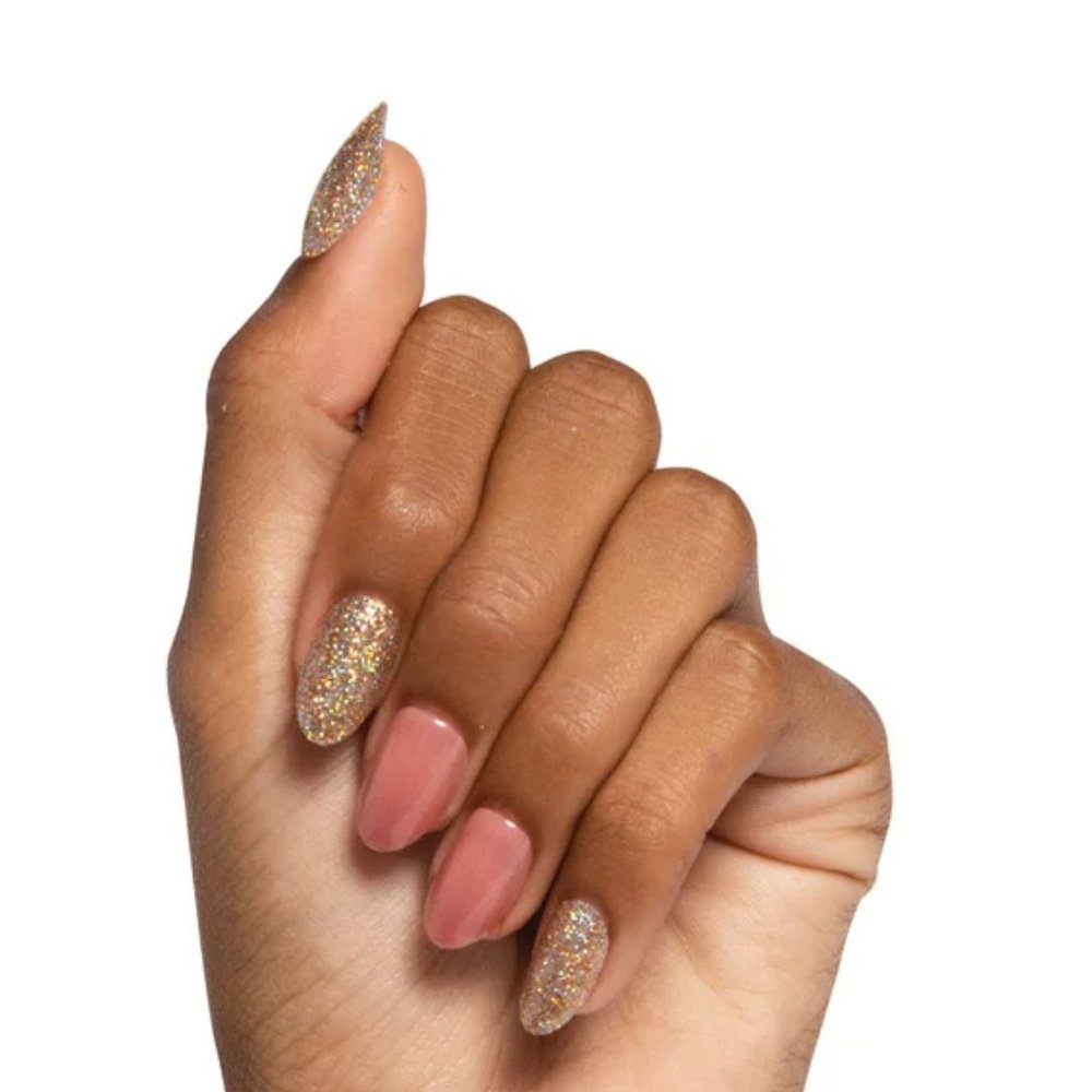Olive & June Press-on Artificial Nails, Oval Medium, Glitter Party, Pink, 42 Ct - Picture 2 of 9